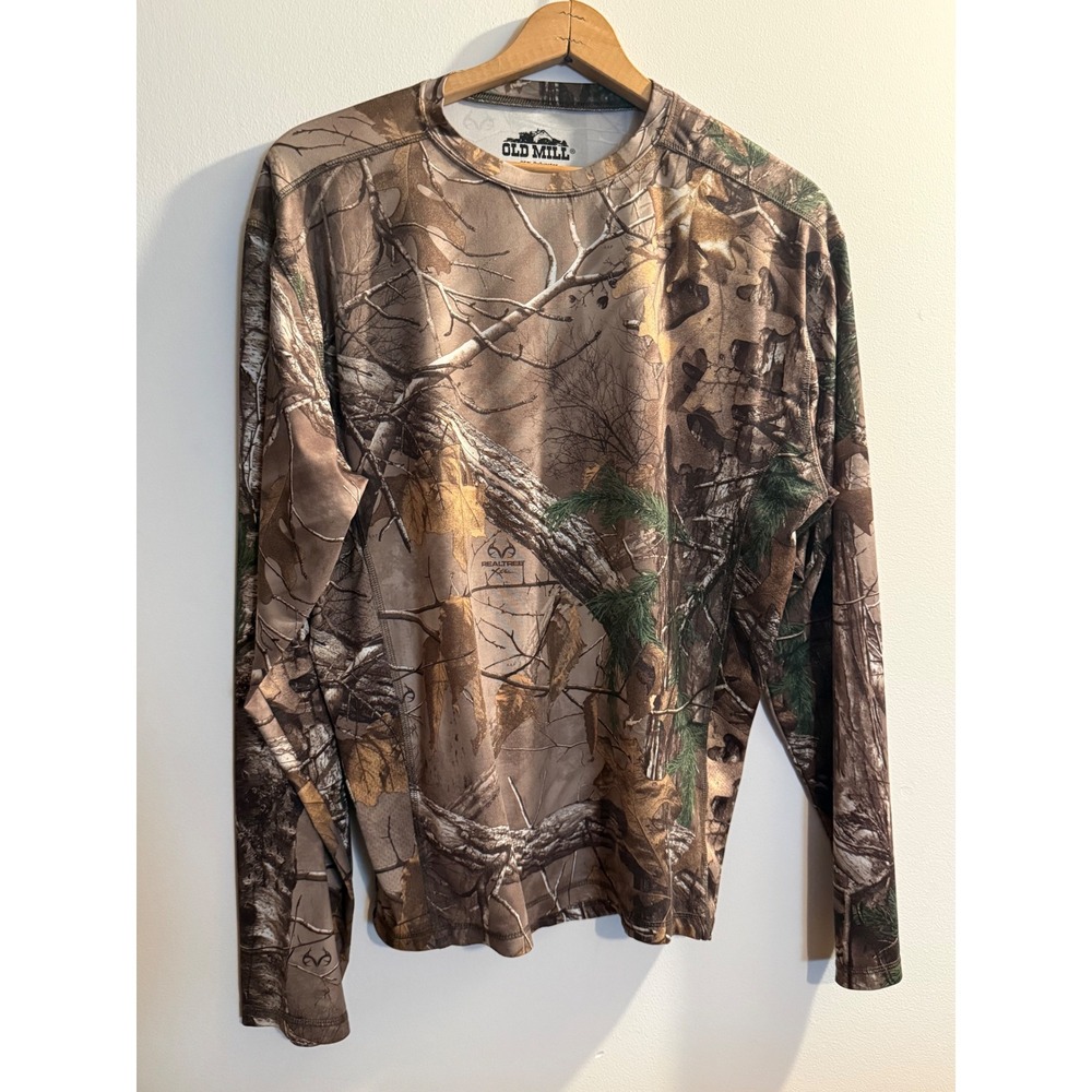 Old Mill Mens Realtree Xtra Camo Long Sleeve Performance Shirt Large B Hunting